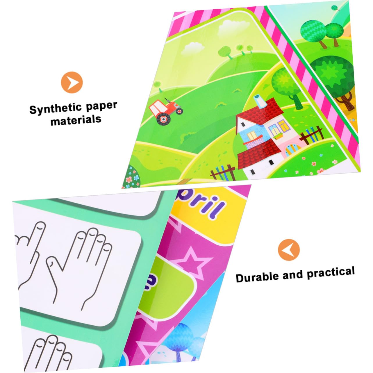 SOPOTUTU Lot de 14 Posters Éducatifs pour Tout-petits en Papier Synthétique, Réutilisables, Stimulent la Créativité, pour Chambre de Jeu ou Nursery