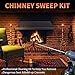 Sealegend 30 Feet Chimney Sweep Kit Chimney Brush, Chimney Cleaning Kit and Rotary Chimney Cleaning System, Fireplace Brush Tool with 9 Nylon Flexible Rods