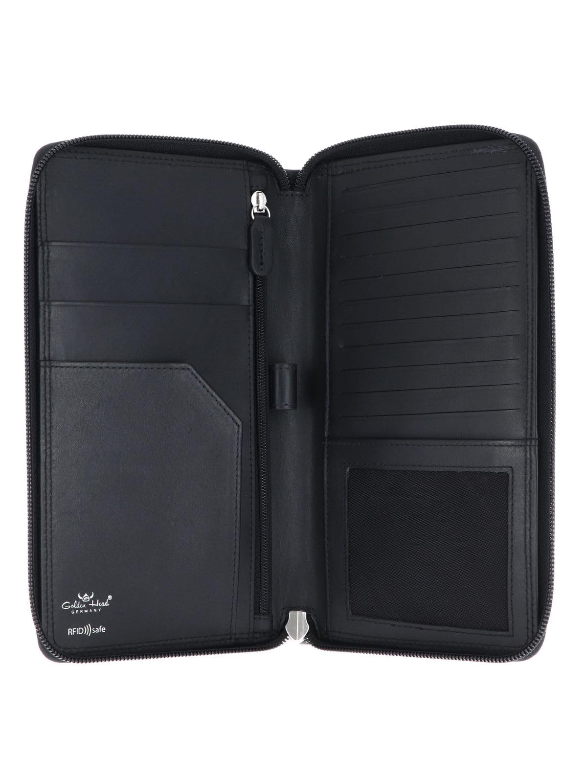 Golden Head RFID Protect RV-Reise Brieftasche Polo 4487, Schwarz, Taille unique, Klasyczny