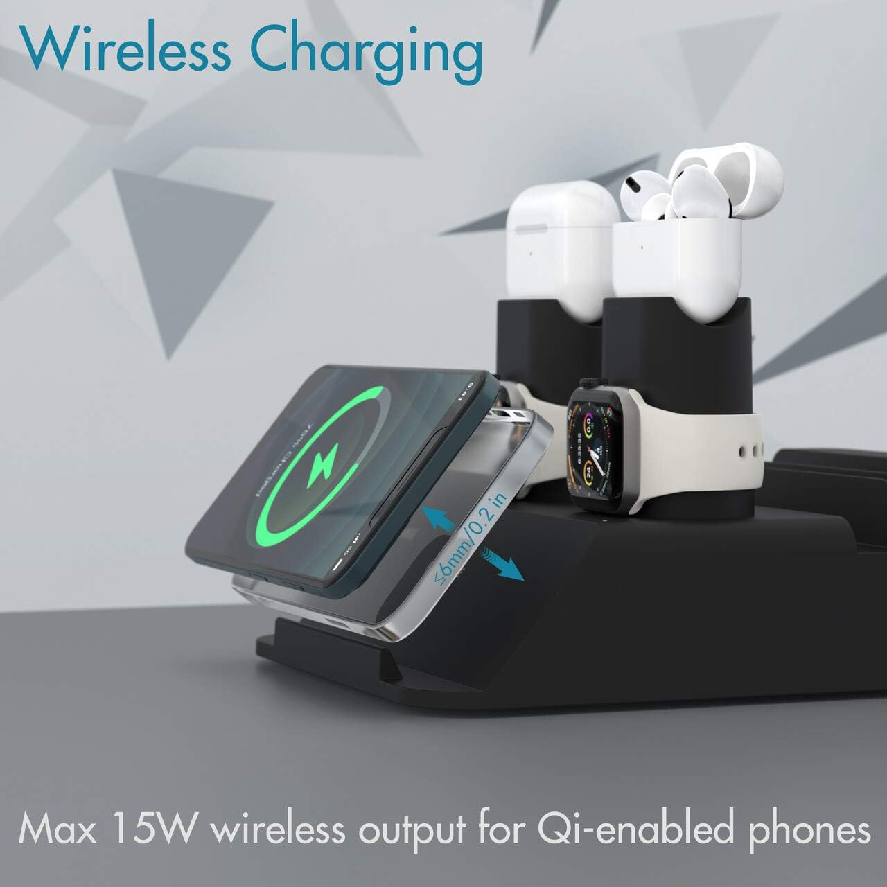 Flash Deals - 70% OFF Charging Station for Multiple Devices, Max 15W Wireless Charger, Charging Dock with 7 USB Ports, 4 Short Cables, Charging Stand for Phones, AirPods, iWatch(No Watch Charger) Black Friday Clearance Charging Station for Multiple Devices, Max 15W Wireless Charger, Charging Dock with 7 USB Ports, 4 Short Cables, Charging Stand for Phones, AirPods, iWatch(No Watch Charger)