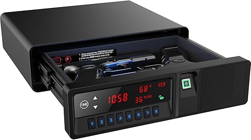 Pistola deslizante de acceso rápido para pistola con pantalla LCD de temperatura, humedad, tiempo, advertencia de batería baja, estado de desbloqueo