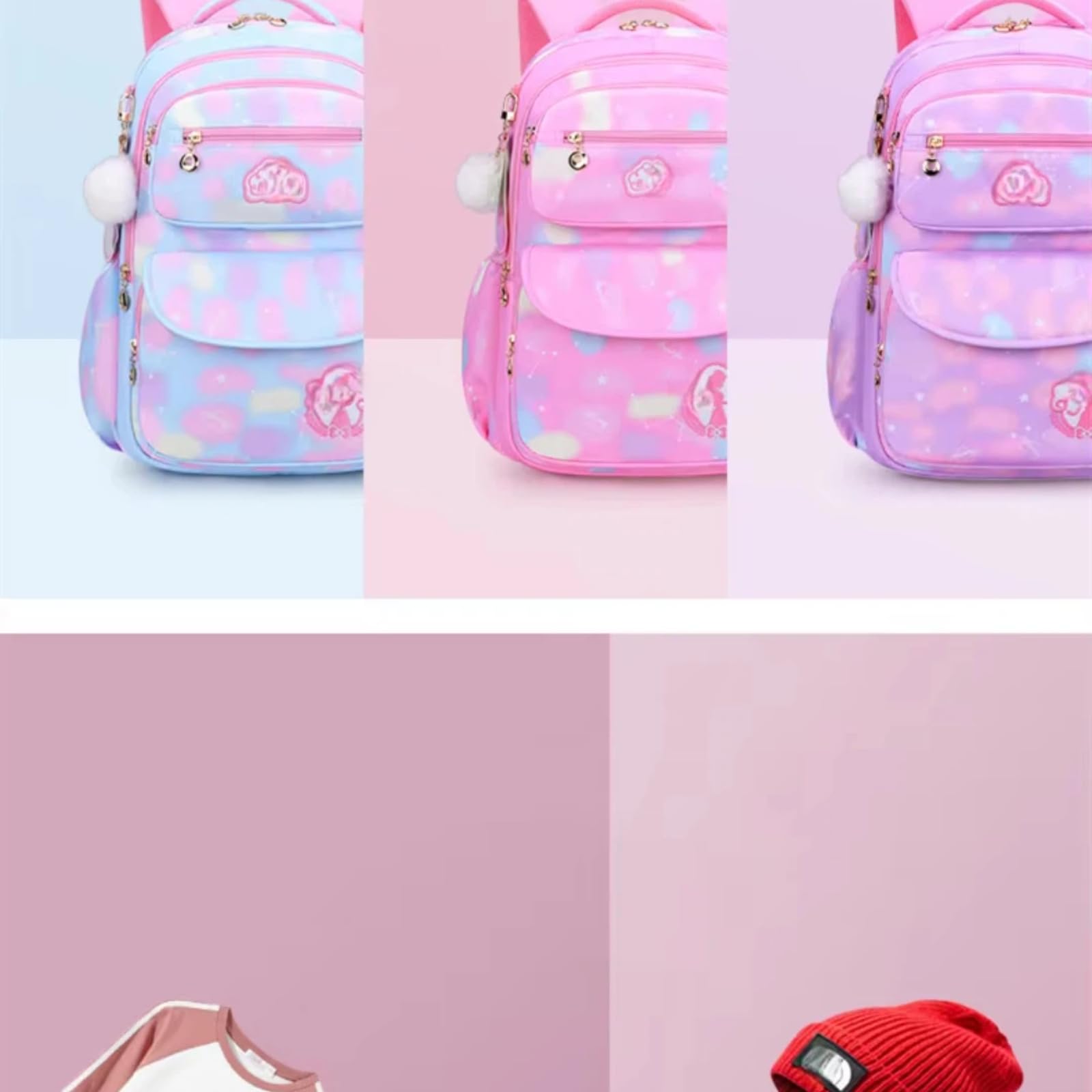 Mochila Escolar Bolsa Zurrón Morral Equipaje(Rosa)