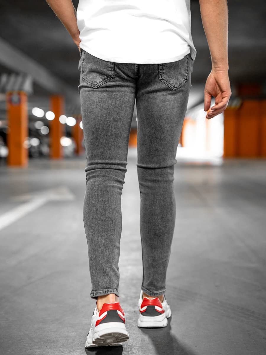 BOLF Hombre Pantalón Vaquero Jogger Denim Jeans de Algodón Sombreado Pantalón de Mezclilla Regular fit Trousers Outdoor Ocio Estilo Diario Mix 6F6