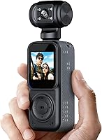 Vista 2 de Cámara corporal 4K con lector de tarjetas SD, cámara de bolsillo, videocámara POV de bolsillo, cámara de video y audio para vlogging, 4K/30FPS