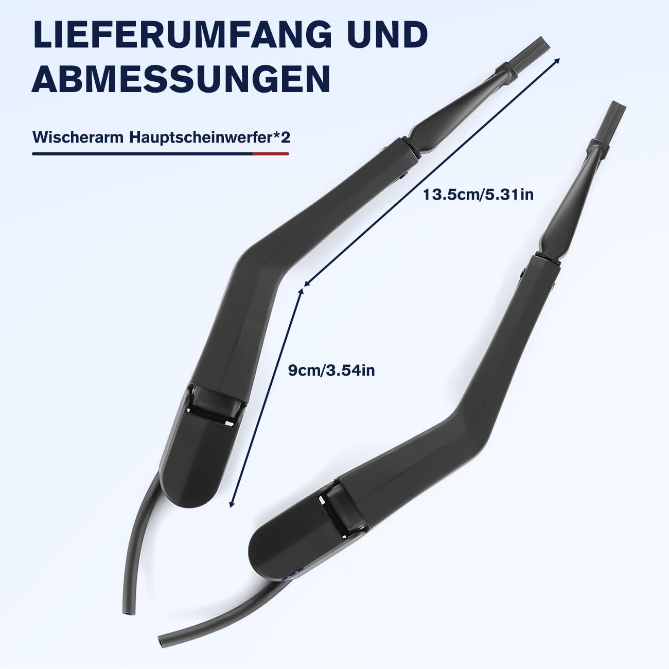 GEARMONSTER Braccio tergicristallo per faro principale, set di 2 bracci tergicristallo per faro per Mercedes-Benz W124 W126 W140 anteriore destro sinistro