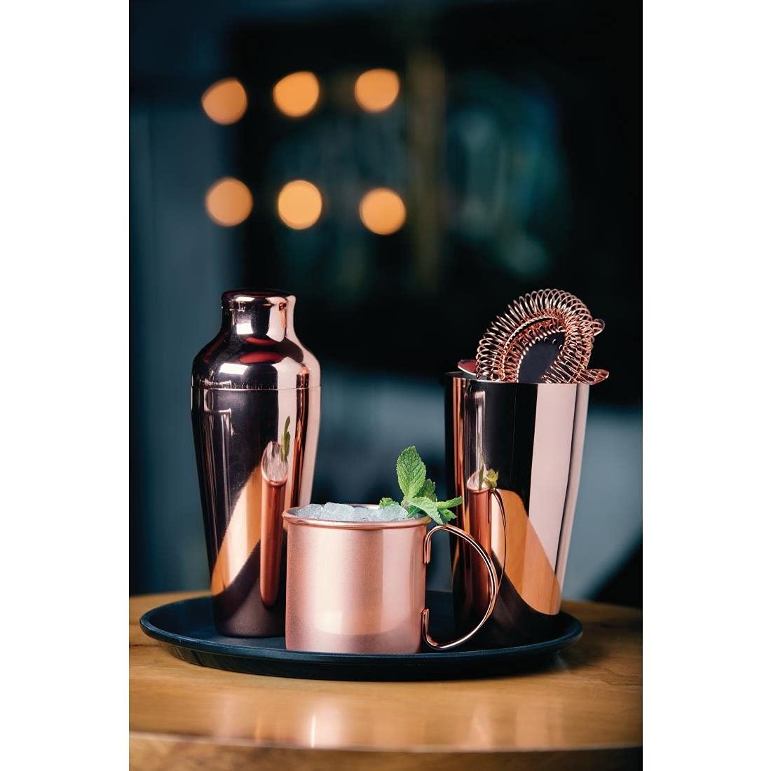 Olympia DR608 - Coctelera francesa acabado cobre de acero inoxidable para profesionales de la coctelería, preparación de cócteles y bebidas, utensilios de bar