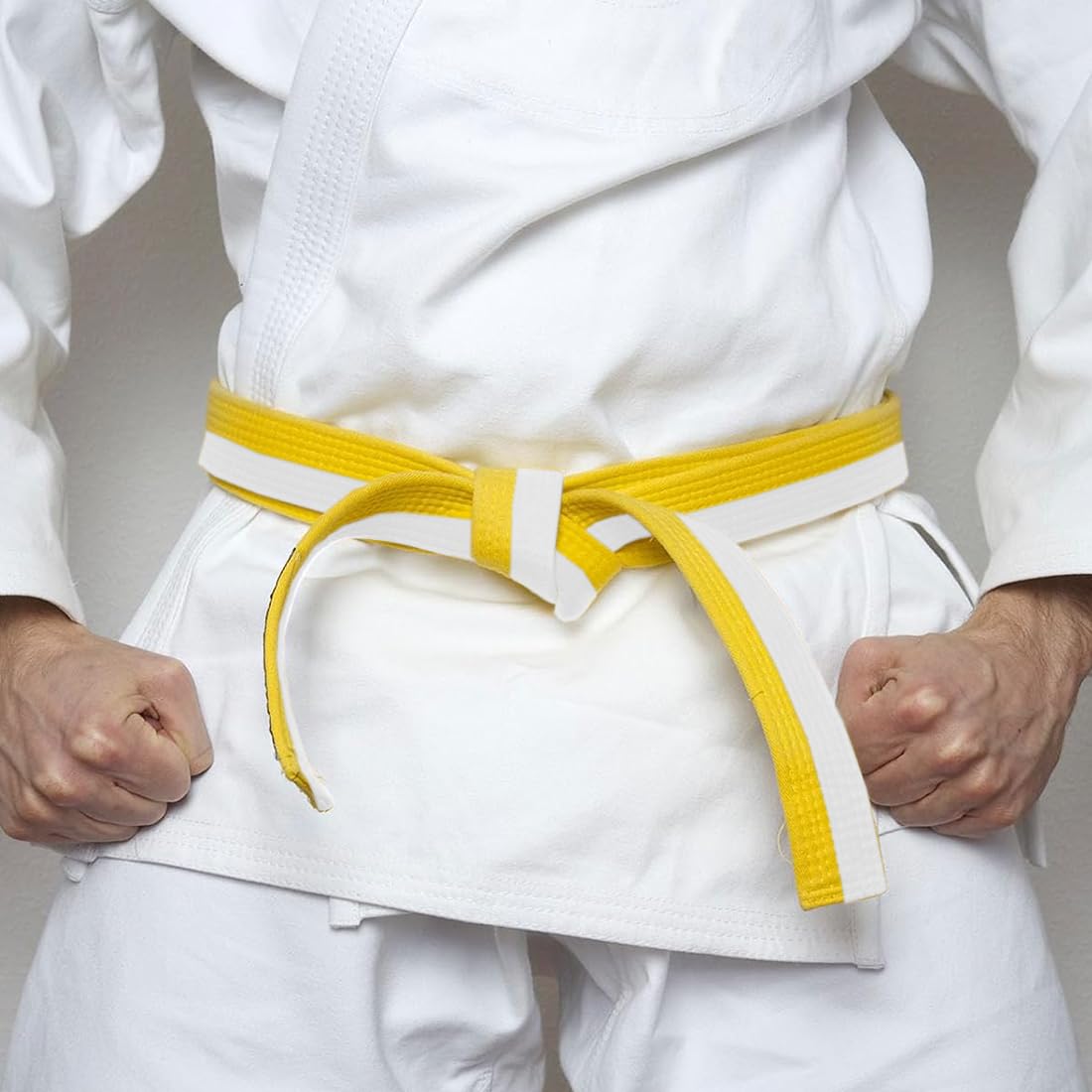 1 pcs Blanco amarillo Cinturón Taekwondo, Cinturón de Judo, Cinturón de Artes Marciales, Cinturones de Judo de Karate, Cinturón de Taekwondo Para Artes Marciales, Cinturón de Taekwondo, 160cm