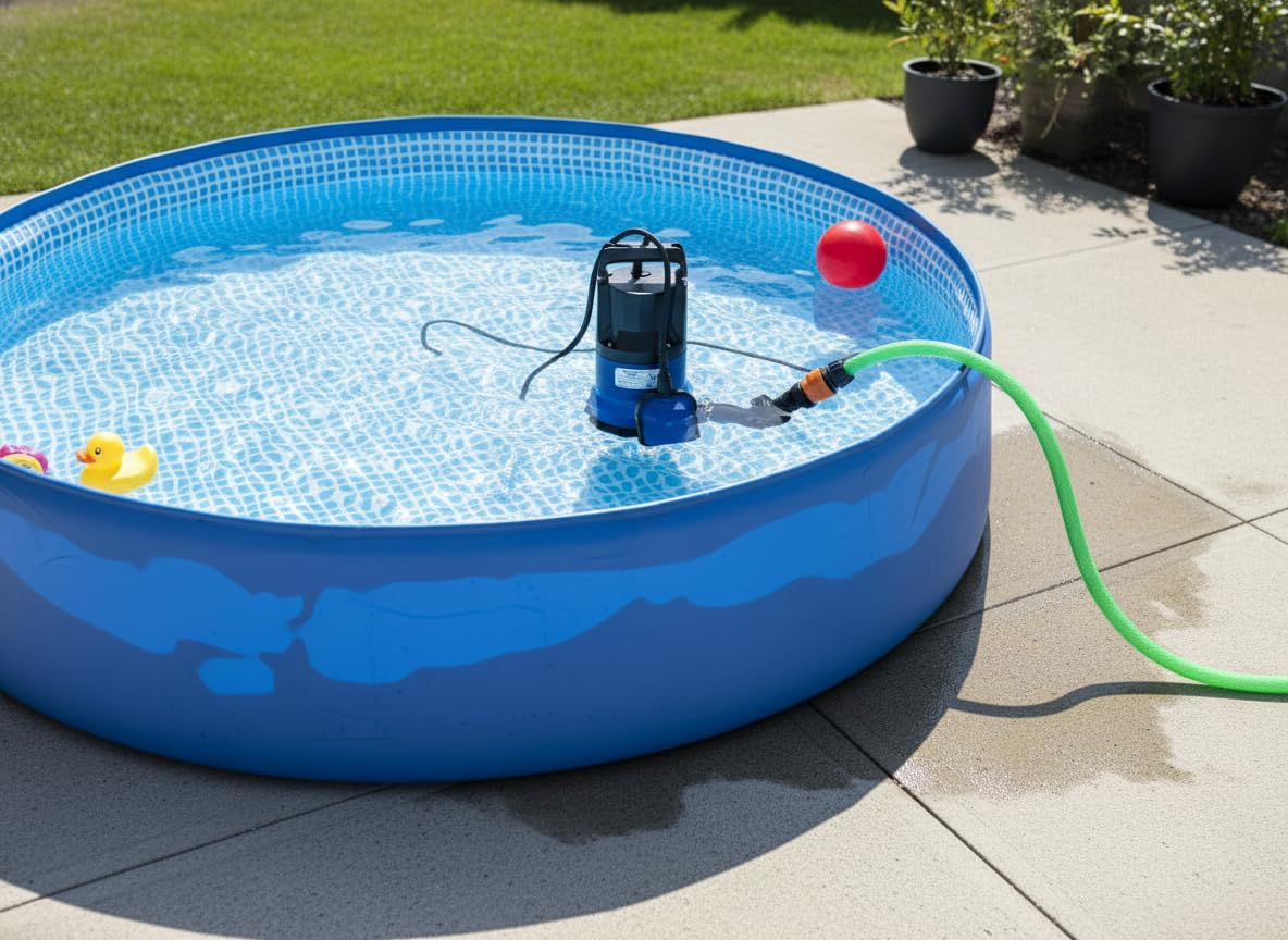 Bomba de Achique Sumergible 400W | KIT Drenaje Completo con Interruptor Automático y Manguera de 5 Metros | Extracción Rápida de Agua | Ideal para Sótano, Piscina y Barcos