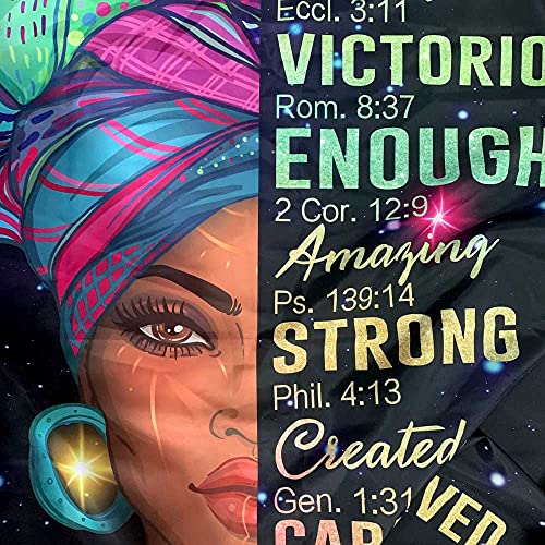 Jawo Black Girl Shower Curtain, African American Shower Curtain African Women Positive Shower Curtain For Girl, Motivational Shower Curtain Afro Girls African Shower Curtain Set With Hooks, (72X72) #TOP3