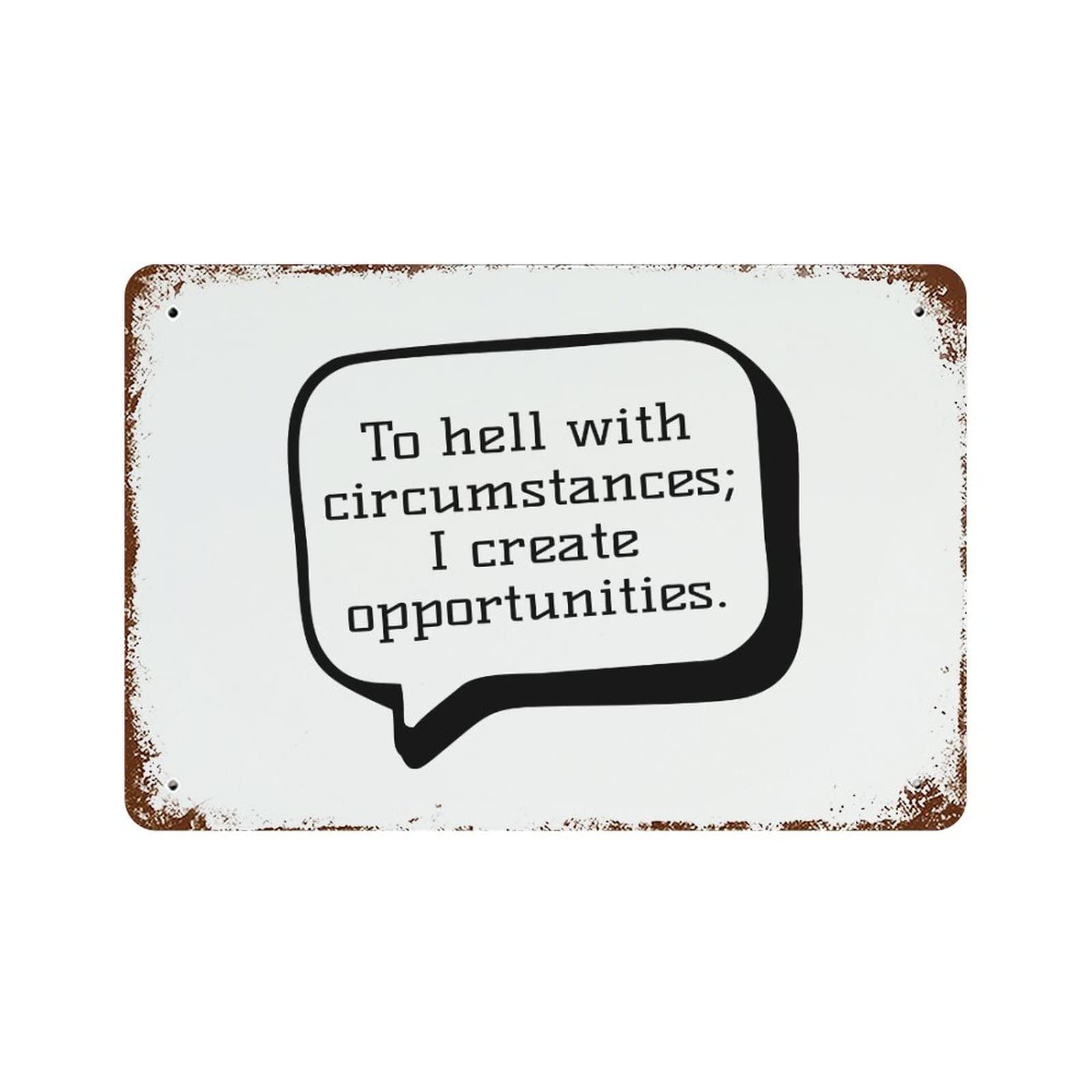 Plaque en métal avec citation inspirante pour transformer votre état d'esprit