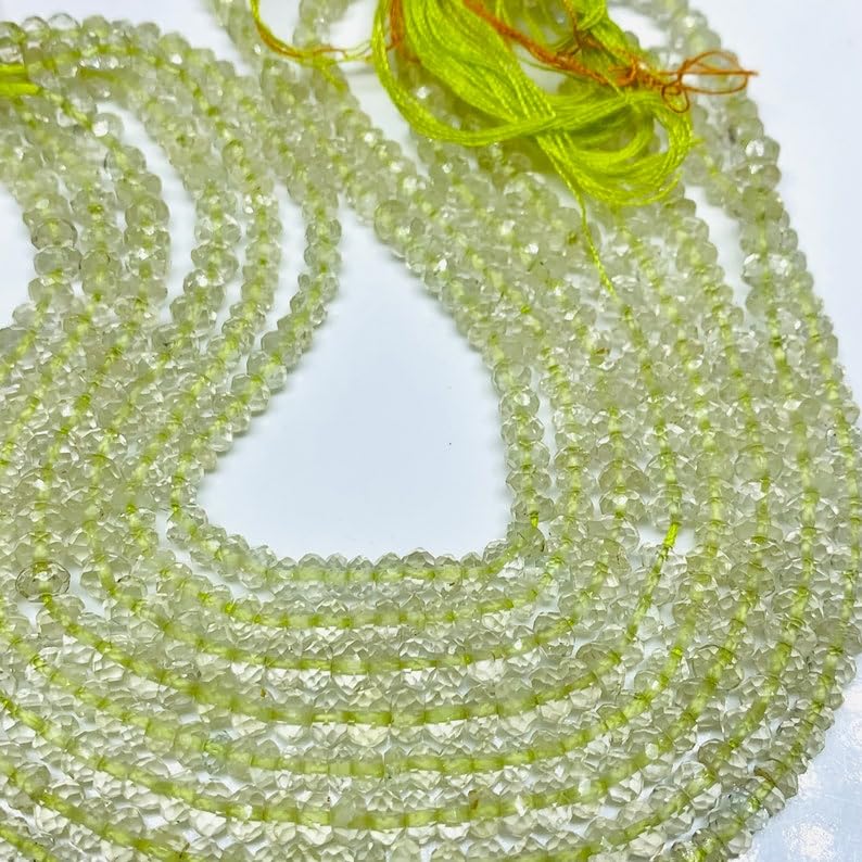 Perles rondes à facettes en améthyste verte naturelle 4mm pour fabrication de bijoux - 3
