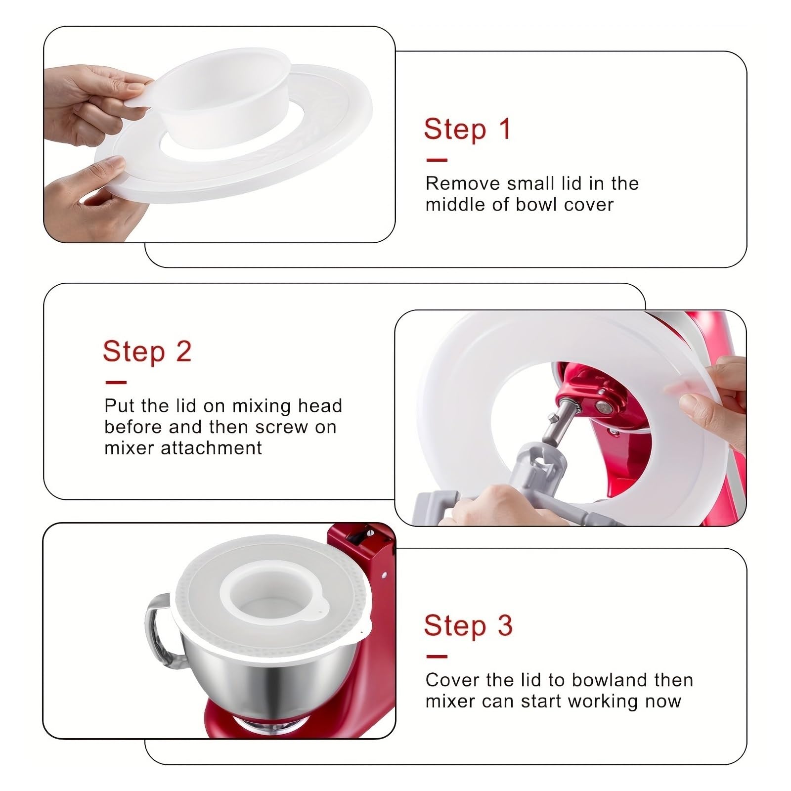 Genérico Tazón Mezclador con Tapa 5QT, Compatible con KitchenAid