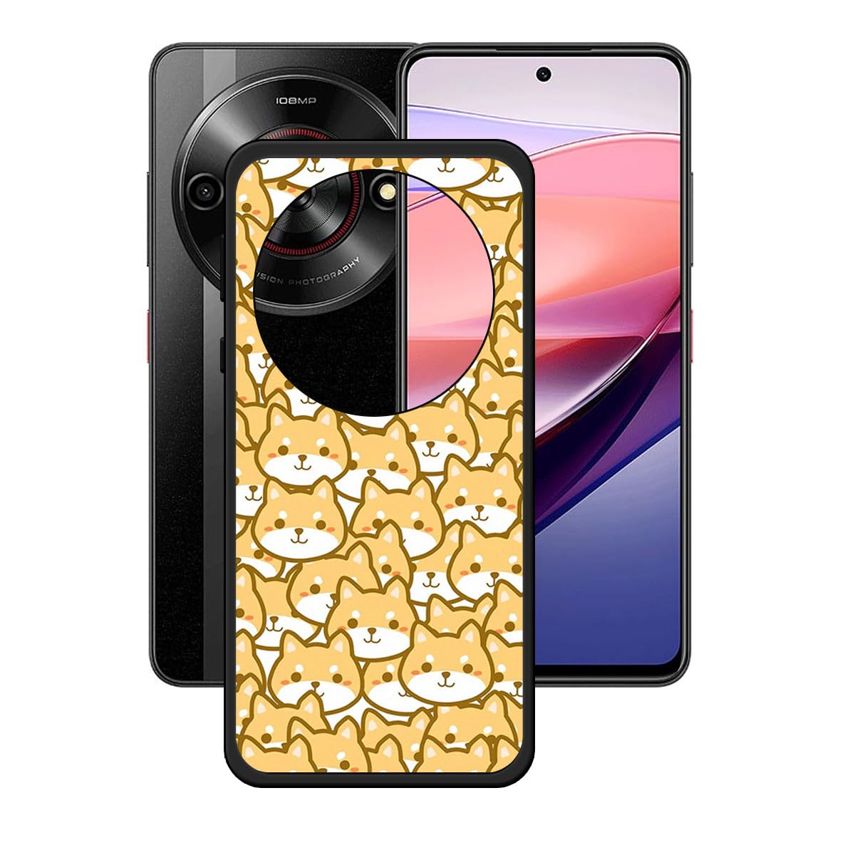 LCEHTOGYE Cover per ZTE Nubia Focus 5G+ Pellicola Protettiva in Vetro Temperato,Custodie Morbido Silicone Case Ultra Sottile TPU Custodia per ZTE Nubia Focus 5G(6,60) - BST14