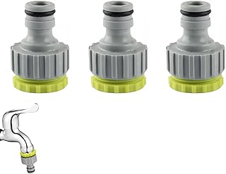 3 Stück Wasserhahn Adapter, Gartenschlauchanschluss Adapter, 1/2 Zoll 3/4 Zoll Kunststoff Schlauchanschluss, 2-in-1 Garten Schraubgewinde Hahnverbinder, für Wasserhahn Schlauch Anschluss (Grün)