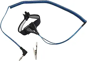 Pulseira antiestática para reparo de eletrônicos, pulseira de aterramento ESD com cabo enrolado, pulseira de eletricidade estática ajustável para construção de PC e trabalho elétrico