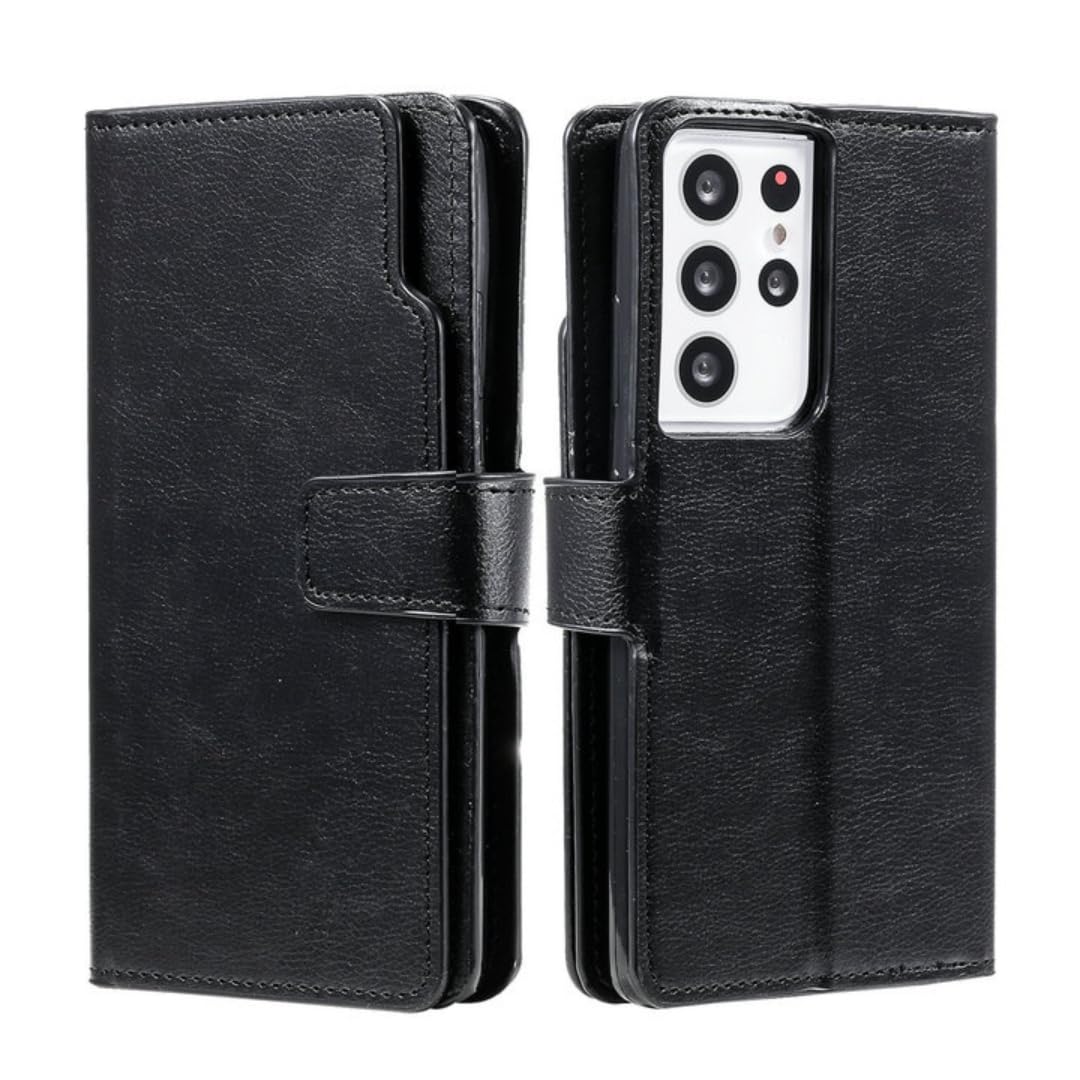Etui z klapką do Samsung Galaxy S26 S25 S23 S22 S21 S24 Ultra 5g, portfel, książka, do S23 Fe S20 S 26 24 Plus, do Note 20, skórzane etui na karty (do Galaxy S26 Pro/czarne)