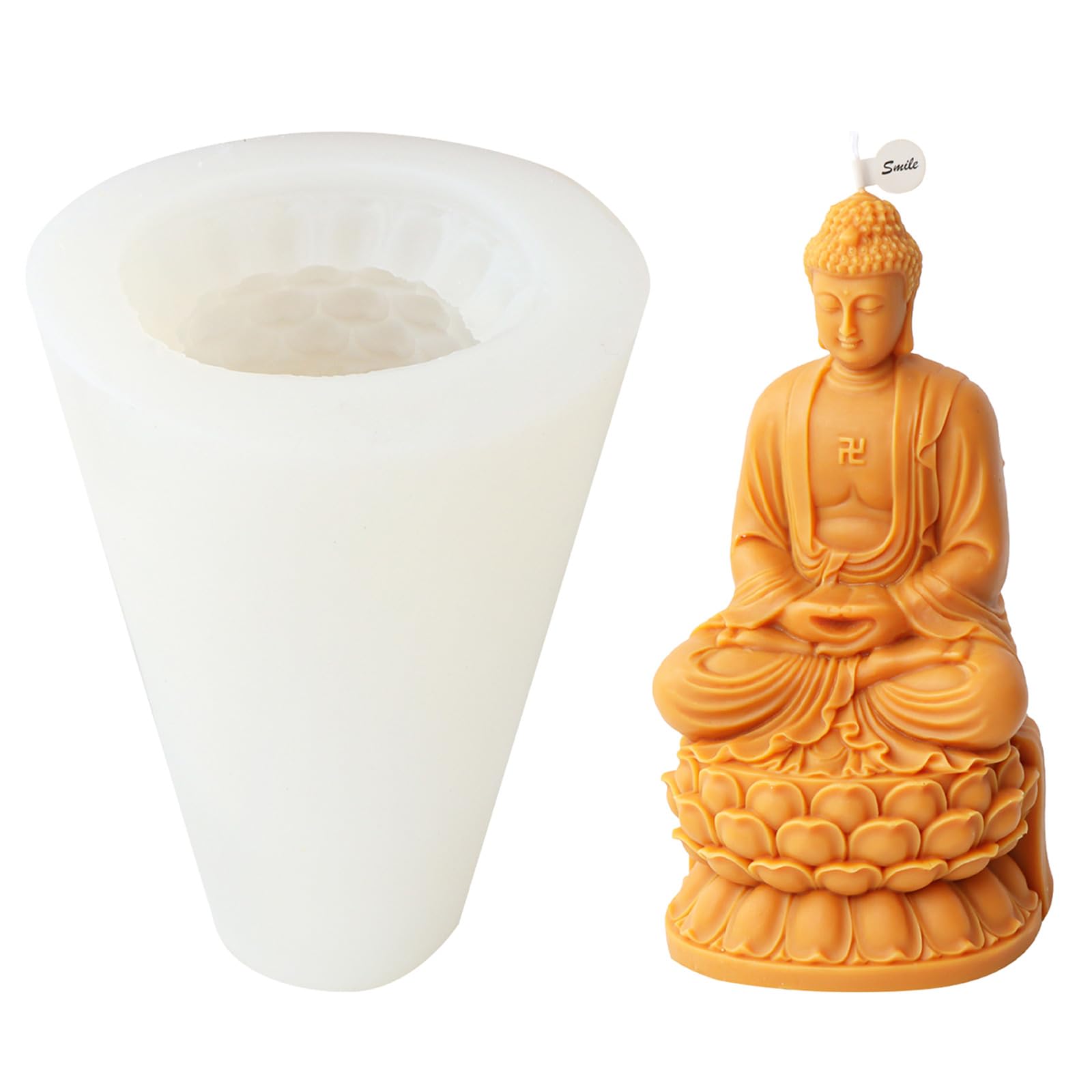Jazuaiao Bodhisattva Statue Silicone Mold Soap Resin Plaster Making Tool Cake Chocolate Decoration Birthday Gift Easy to Remove