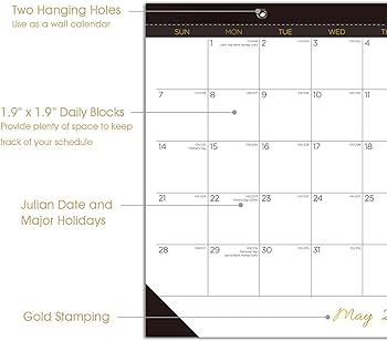 Amazon.com : Desk Calendar 2023-2024 (18 Months from May 2023 to October  2024), 17