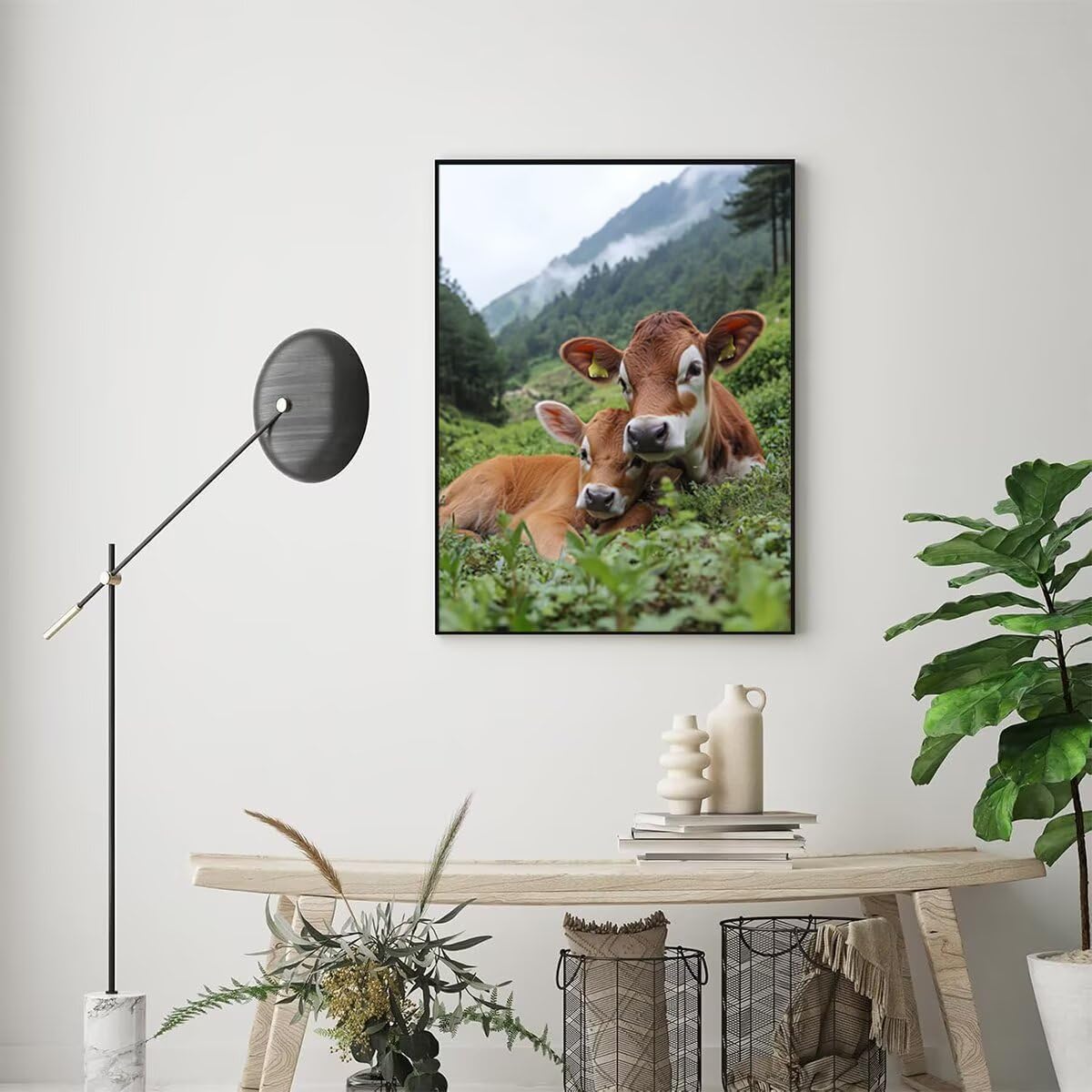 Dipingere con i Numeri Bue, Paint by Numbers Adulti Azienda agricola, Fai da te Creativi Adulti Quadri da Dipingere Numerati Kit per Decorazione Della Parete Casa, Regalo 100x135cm Senza Cornice 23-B