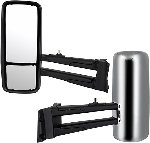 SCITOO Espejo de capó de camión, carcasa cromada, ajuste de potencia, espejo de remolque para camión, espejo de puerta lateral, repuesto para disponible en Yaxa Costa Rica