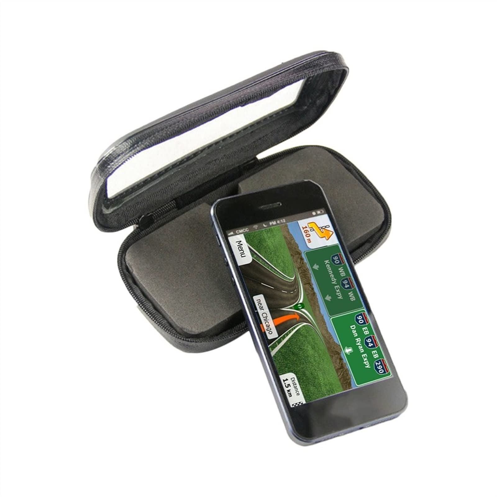 SCOOVY Porta Cellulare Supporto per Navigatore GPS per Moto Custodia Impermeabile Borsa Supporto per Manubrio Staffa di Navigazione Supporto Mobile con Design Rotante A 360 Gradi