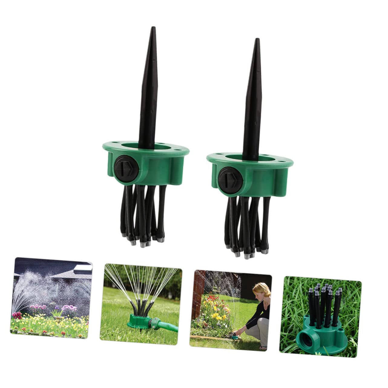 UPKOCH 4 Set 360 irrigatore Automatico irrigatore per irrigazione dell'erba irrigatori irrigatore da Giardino spruzzatore d'Acqua irrigatore per Giardino plastica Green