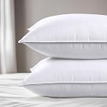 Viewstar Oreillers Taille Reine 2 Pack, Soutien Firm Literie Gussted, Blanc.Down Alternative, Remplissage Plump Fluffy, Qualité de l'hôtel, Certifié Oeko-Tex, Lavable en machine, pour les couches latérales ou stomach
