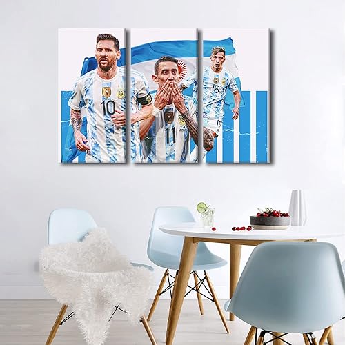 Miniatura 107 de TISHIRON 3 paneles CR7 Cristiano Ronaldo - Póster en lienzo para decoración de pared, pelota deportiva, casa moderna, para club, arena, sala