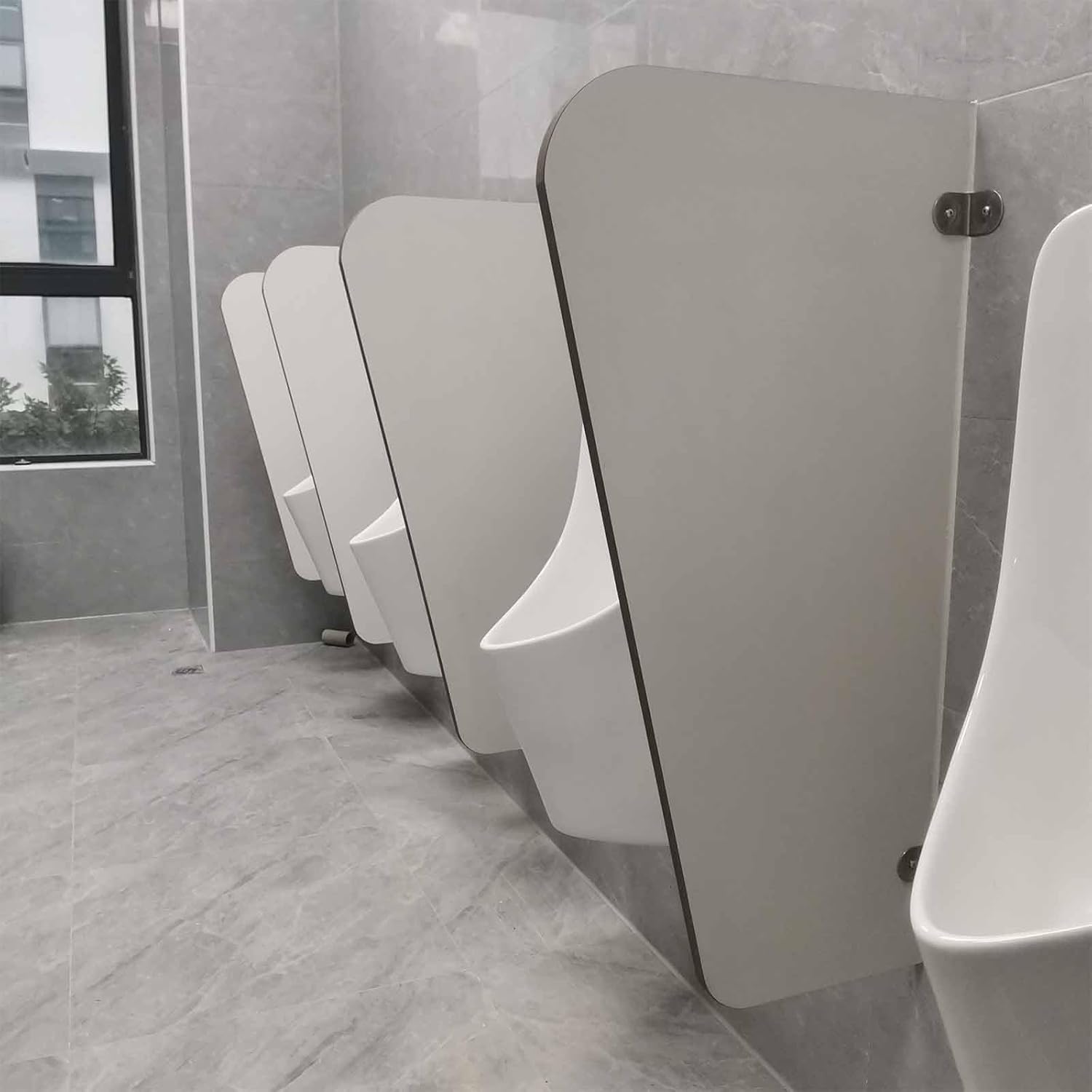 男性用トイレ用壁掛け小便器パーティション - 90cm 防水プライバシー仕切りスクリーンバッフル 2枚組 学校、レストラン、公共施設