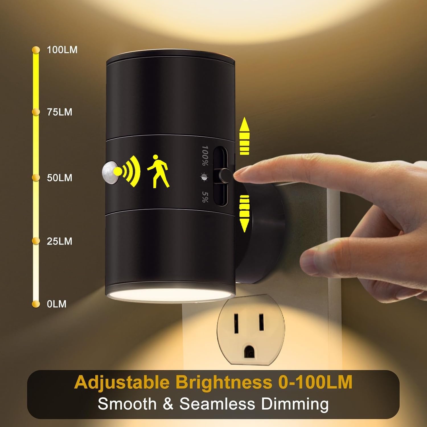 2 opakowania jasnych lampek nocnych LED z wtyczką do gniazdka ściennego, ściemnialna lampka nocna z wtyczką, czujnik światła, dekoracyjna dioda LED do korytarza, łazienki i kuchni