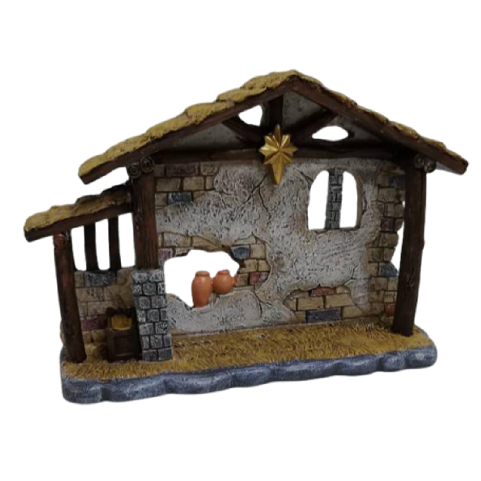 Crèche en résine sculptée figurine haut de gamme scène de Noël 11 cm
