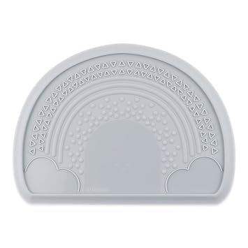 Bumkins Baby Silicone Sensory Placemat, for Babies and Toddlers, Suction Mat for Restaurants, Stick On High Chairs and Tables, Eating Finger Foods, Baby Led Weaning Essentials, Ages 6 Months Up, Gray