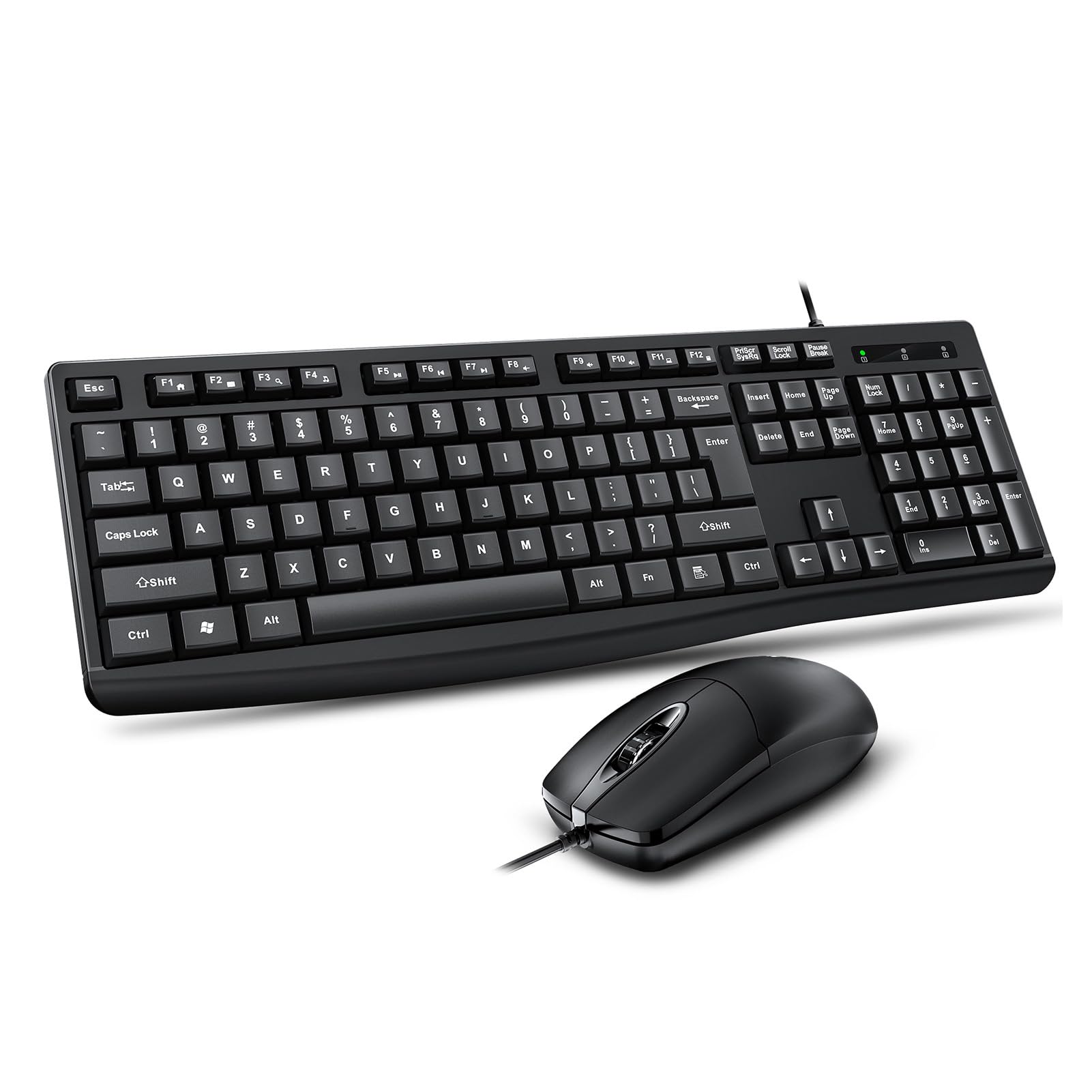 Sanpyl Basics Wired Keyboard and Mouse Combo 1000DPI Optical Mouse 1 5m Cable USB Plug Play Compatible with