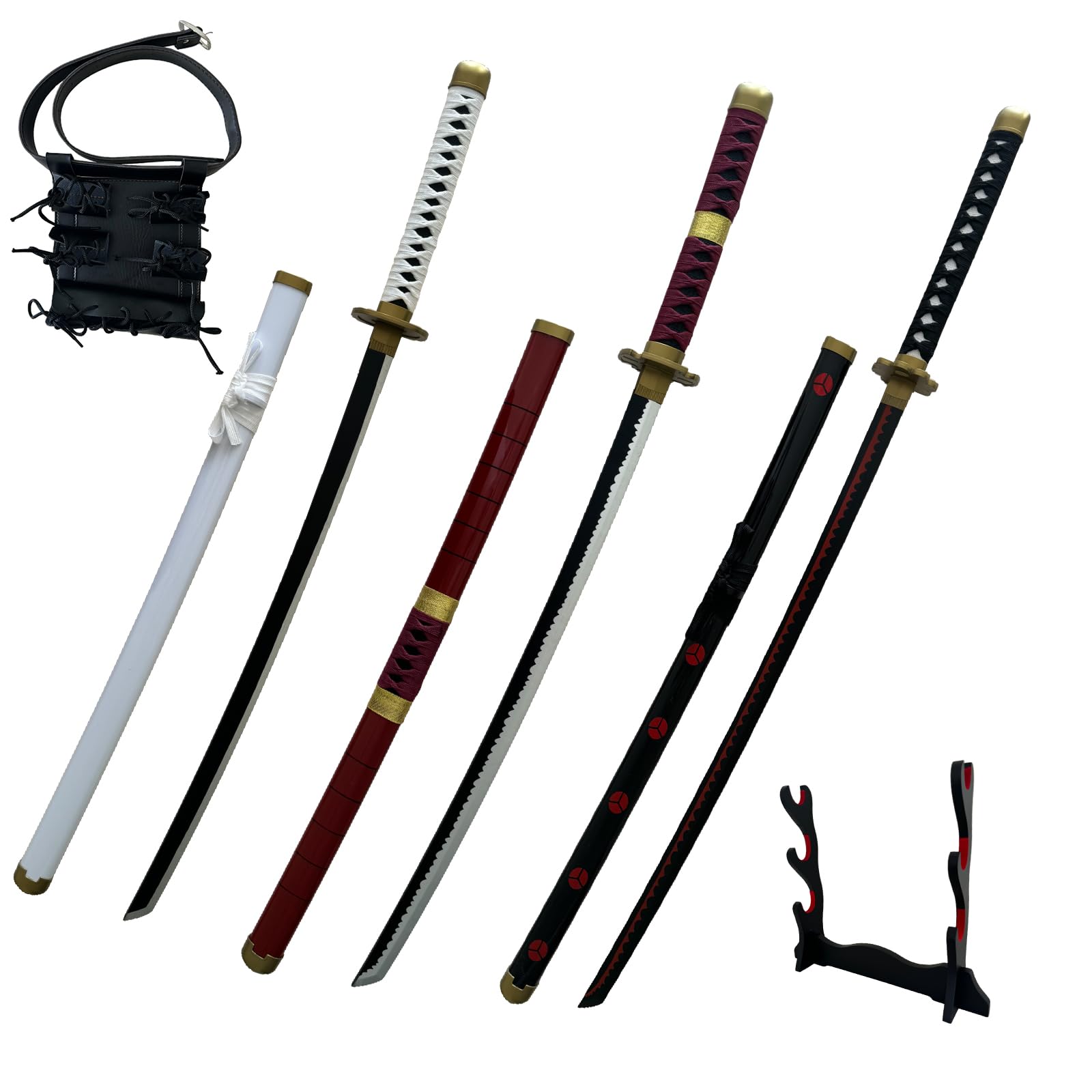 Demon Slayer Sword - 41 Inch Katana Replica with Stand and Belt, Perfect for Cosplay and Stage Performance