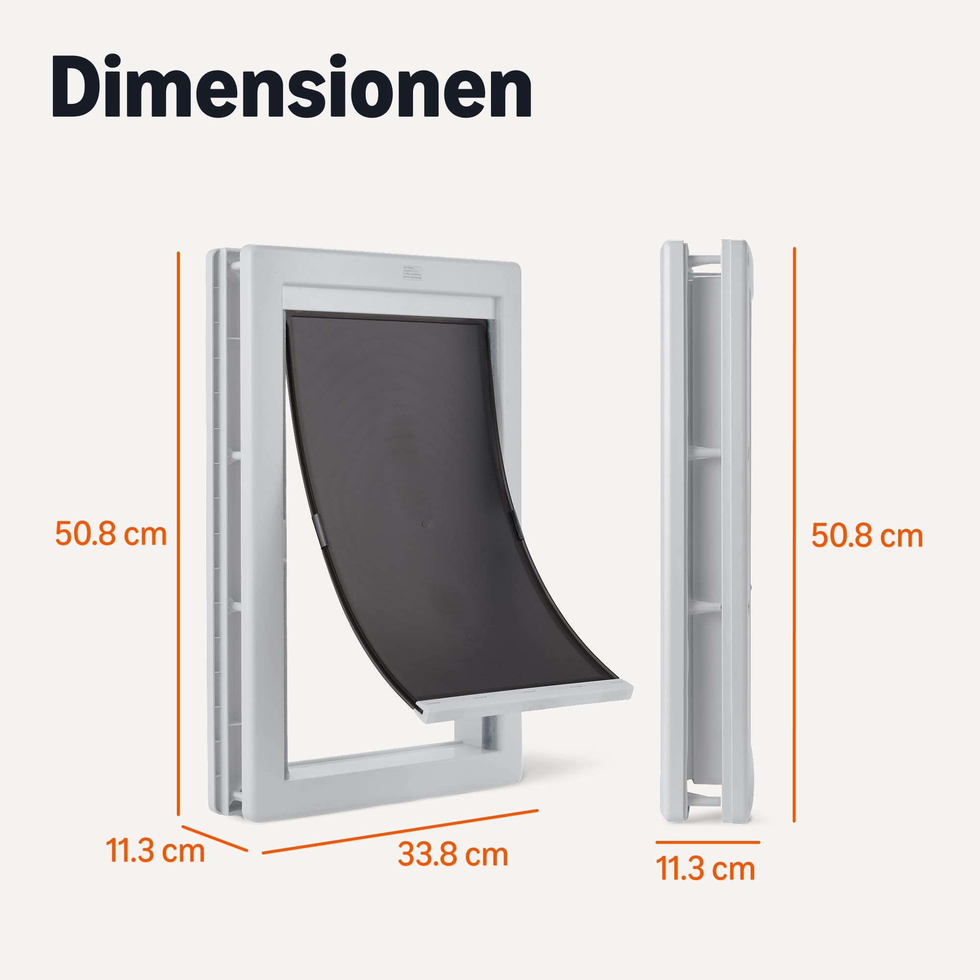 Amazon Basics Verstellbare Hunde- und Katzentür aus Kunststoff, Groß, 50,8cm x 33,8cm x 11,3cm, Weiß und Grau