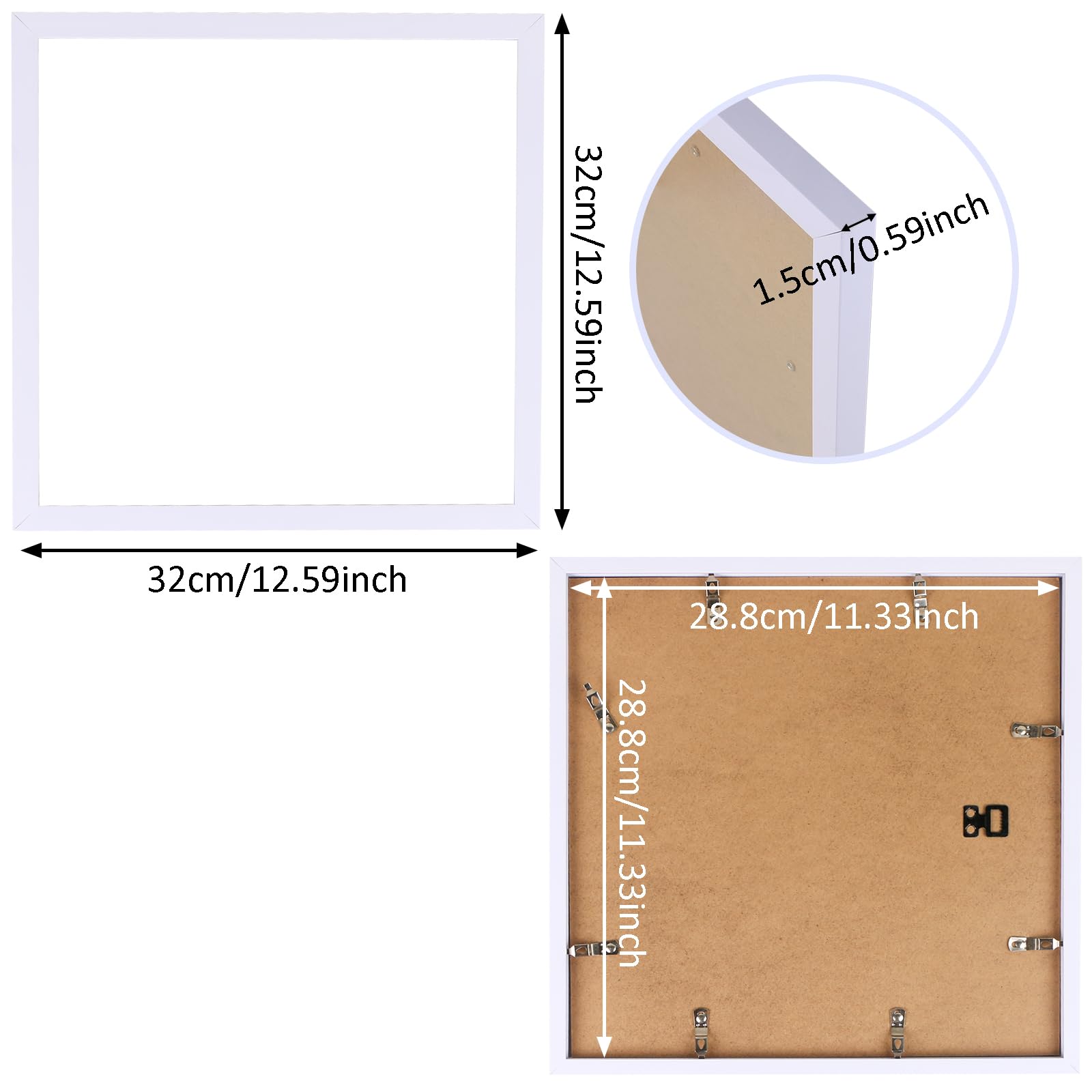 EVERMARKET 12x12 inch Diamond Painting Picture Frames, Compatible With 30x30 cm Without Mat - Image 3
