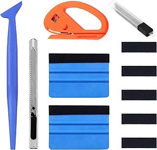Tanstic 20Pcs Vinyl Wrap Squeegee Kit, Include Felt Squeegee, 9mm Utility Knife with Snap-Off Blades, Micro Squeegee and Vinyl Cutter, Vinyl Wrap Window Tint Film Tool Vinyl Wrap Tool for Car Wrapping