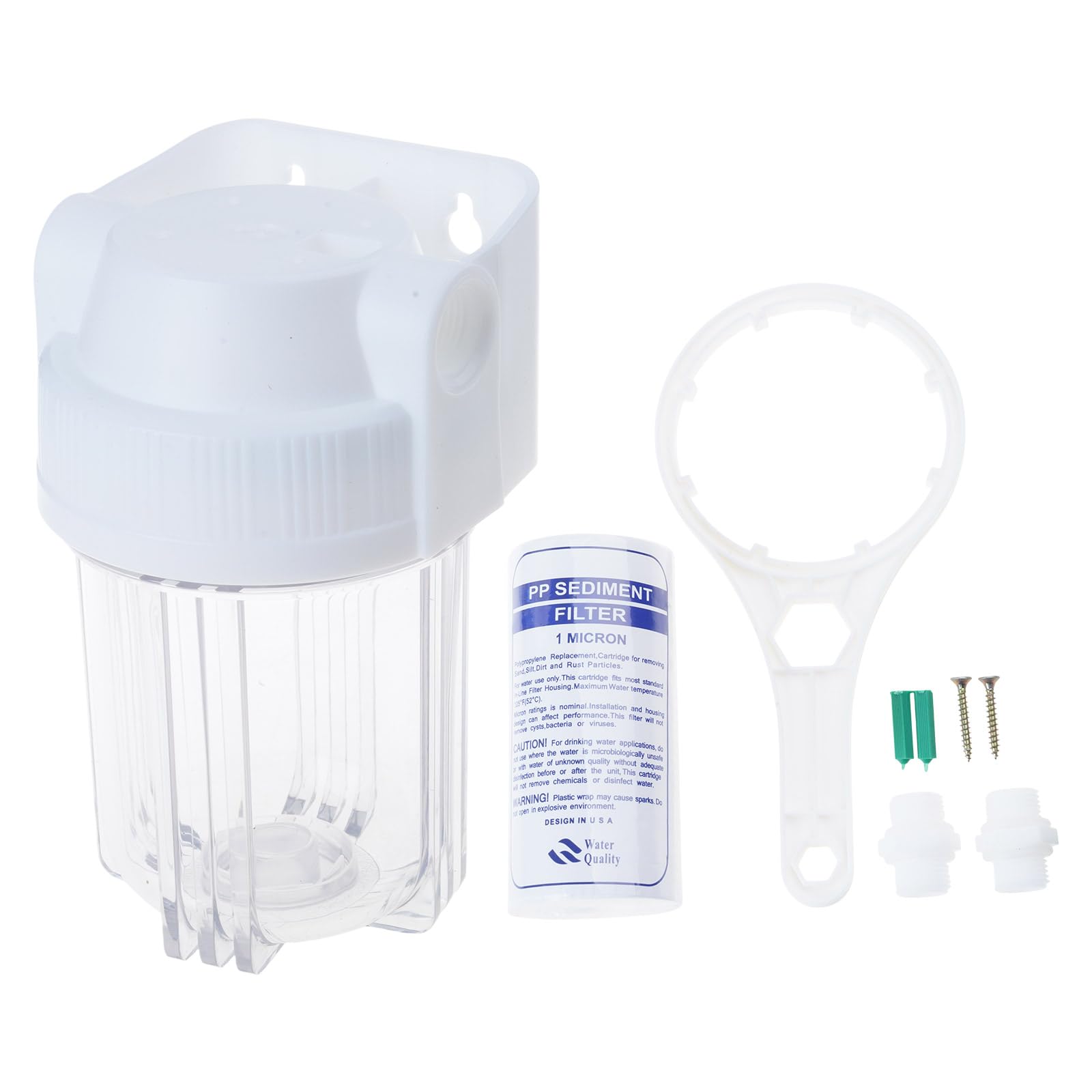 Jazuaiao 5 / 10Inch Clear Water Filter Household Water Purification Station Pre Filter Purification Systems for Sources Filtrations Systems Accessory