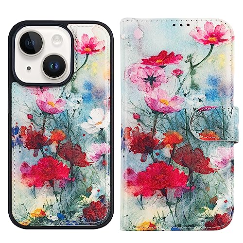 DorisMax for iPhone 14 Wallet Case,Detachable Flip Folio Cover RFID Blocking 4 Card Slots Holder PU Leather Magnetic Kickstand Protective Phone Case for iPhone 14 6.1