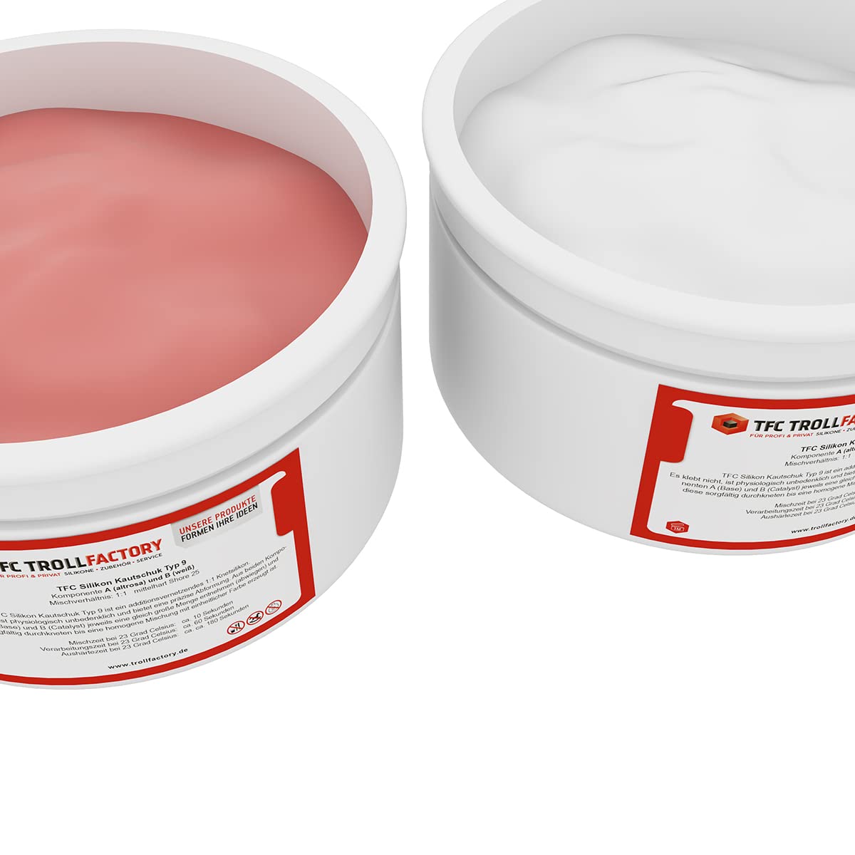 TFC Troll Factory Silicone Gomma Tipo 9 I Silicone Impastatore Medio duro I 1 kg (2 X 500 g)