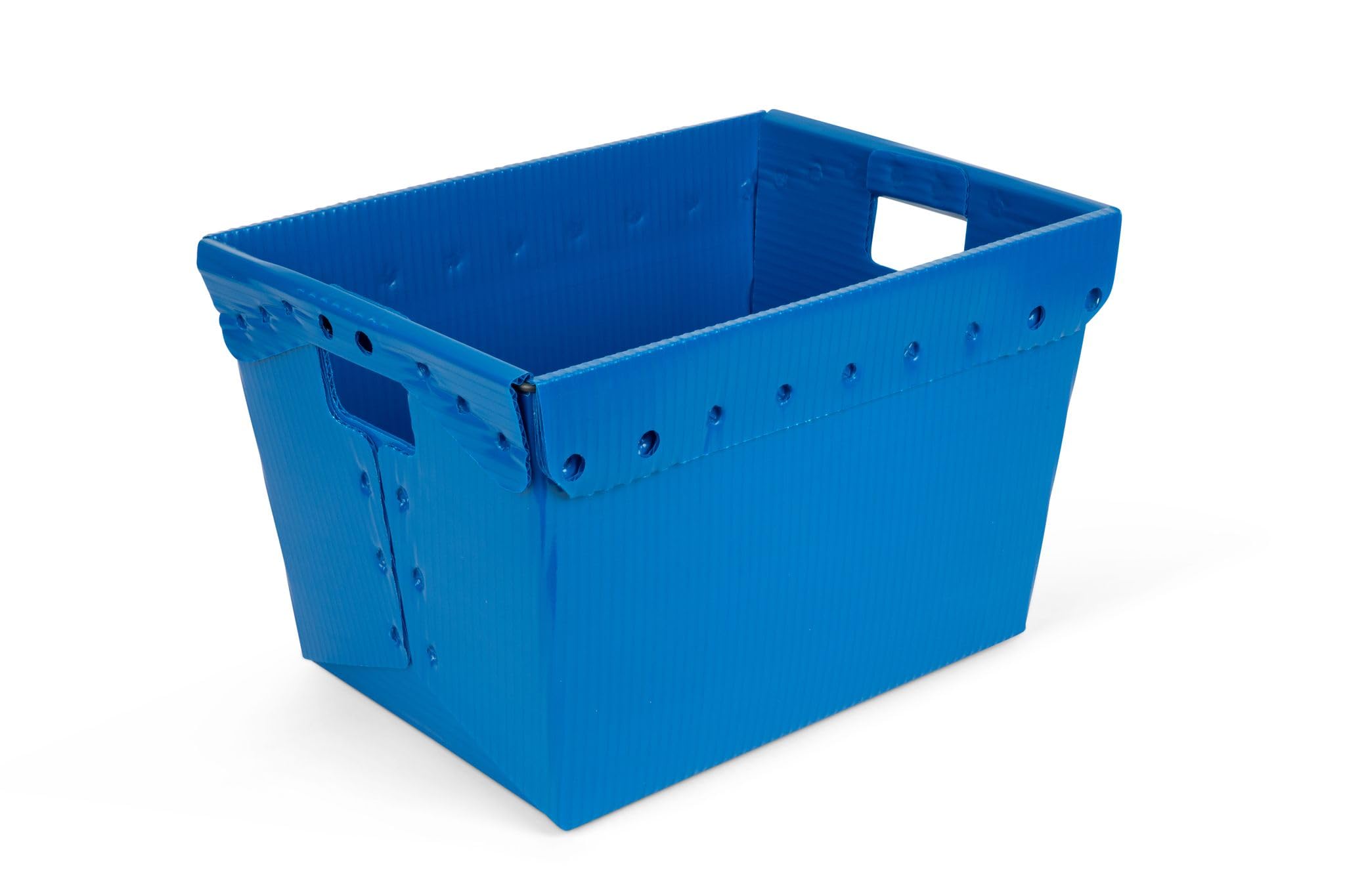 18.25 x 13.25 x 11.75 (1 Pack) Corrugated Space Age Handled Storage Container Mail Tote, Blue