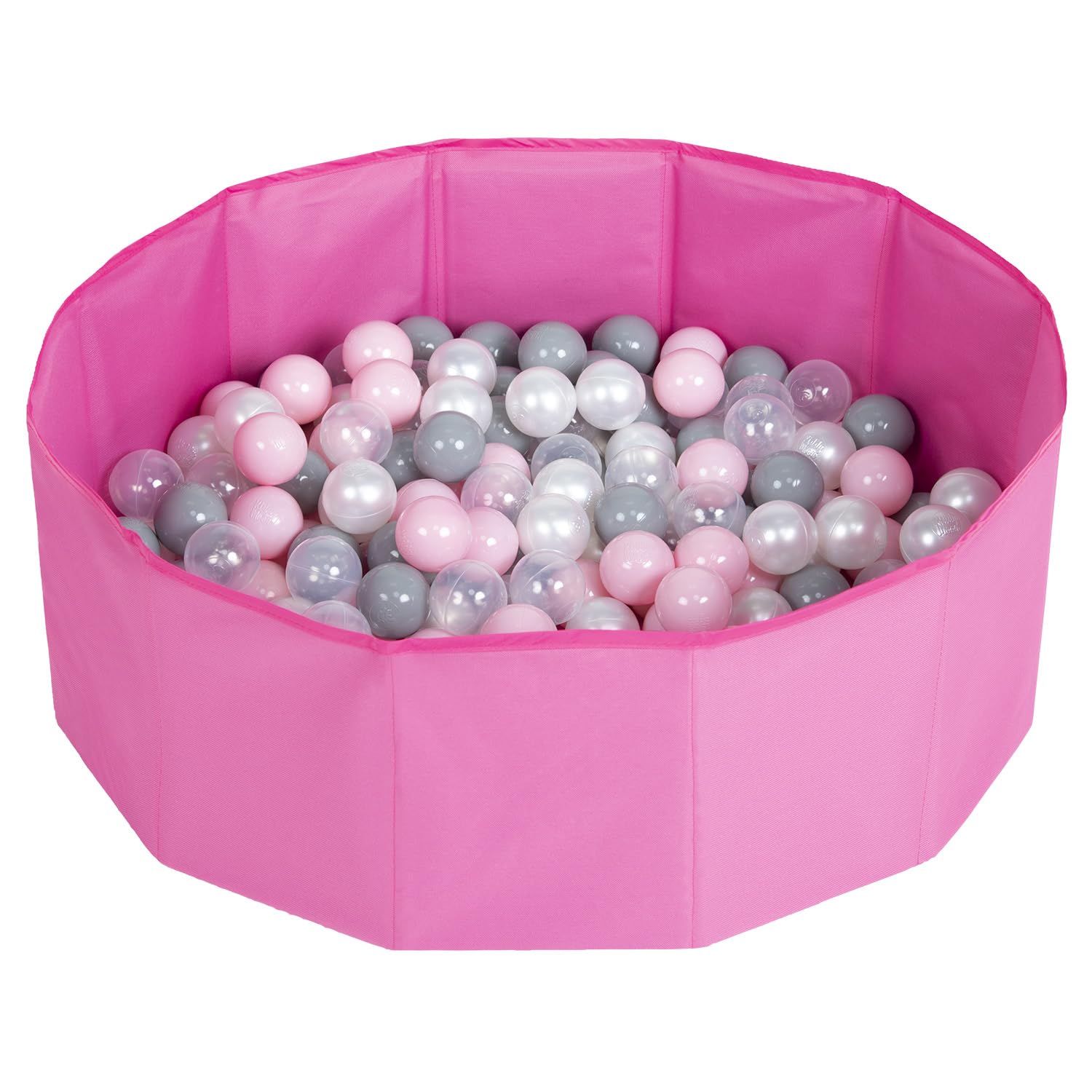 Piscine pour Chien À Balles Baignoire pour Chien Chat Animal, Rose: Perle/Gris/Transparent/Rose Poudré
