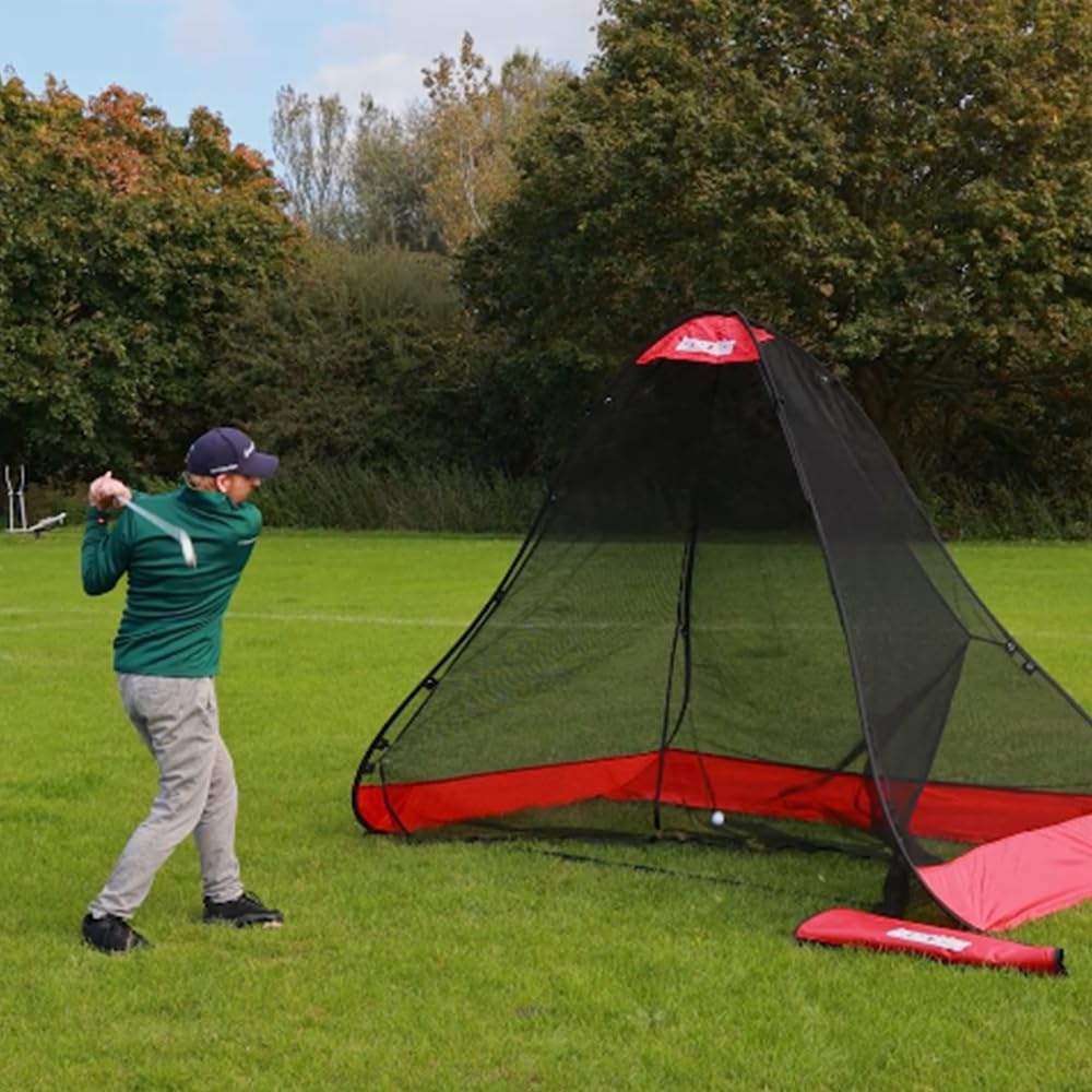 Longridge Pop Up Return Golfnetz, Schwarz/Rot