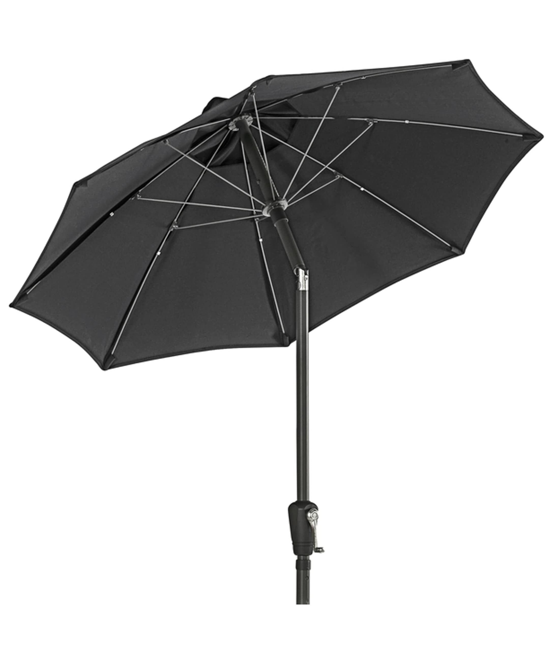 Dehner Vido parasol przeciwsłoneczny, Ø 150 cm, wysokość 221 cm, aluminium/poliester, ciemnoszary, mały