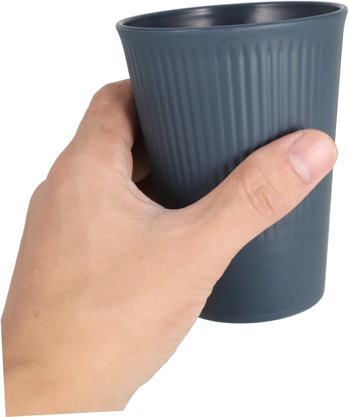 WOONEKY 5Pcs Striped Reusable Drinking Cups Plastic Cups for Toothbrush Water Milk and Juice Lightweight Easy to Clean for Any Occasion