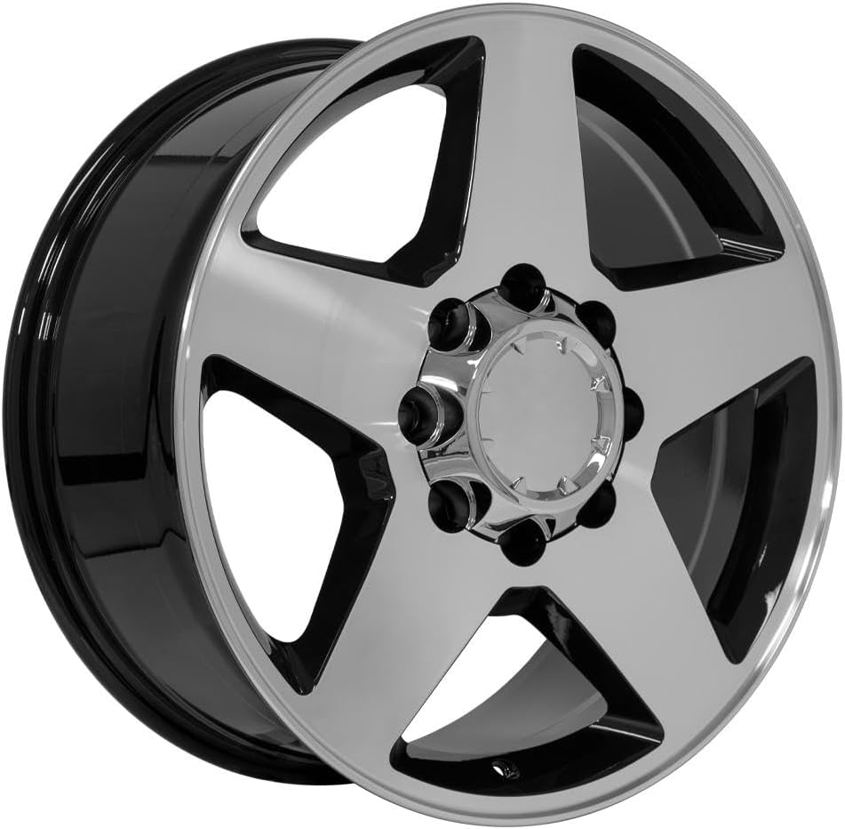 OE Wheels CV91A 20 Inch Rim Fits Silverado 2500/3500 Style 8x165.1 20x8.5 Gloss Black Machined - Hollander 5503 (1)