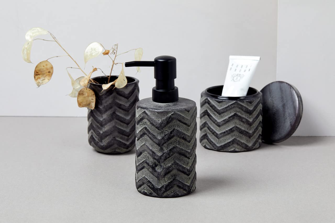 WENKO Gobelet à Brosses à Dents Brandol Noir/Cuivre - Porte-Brosse Céramique Élégant