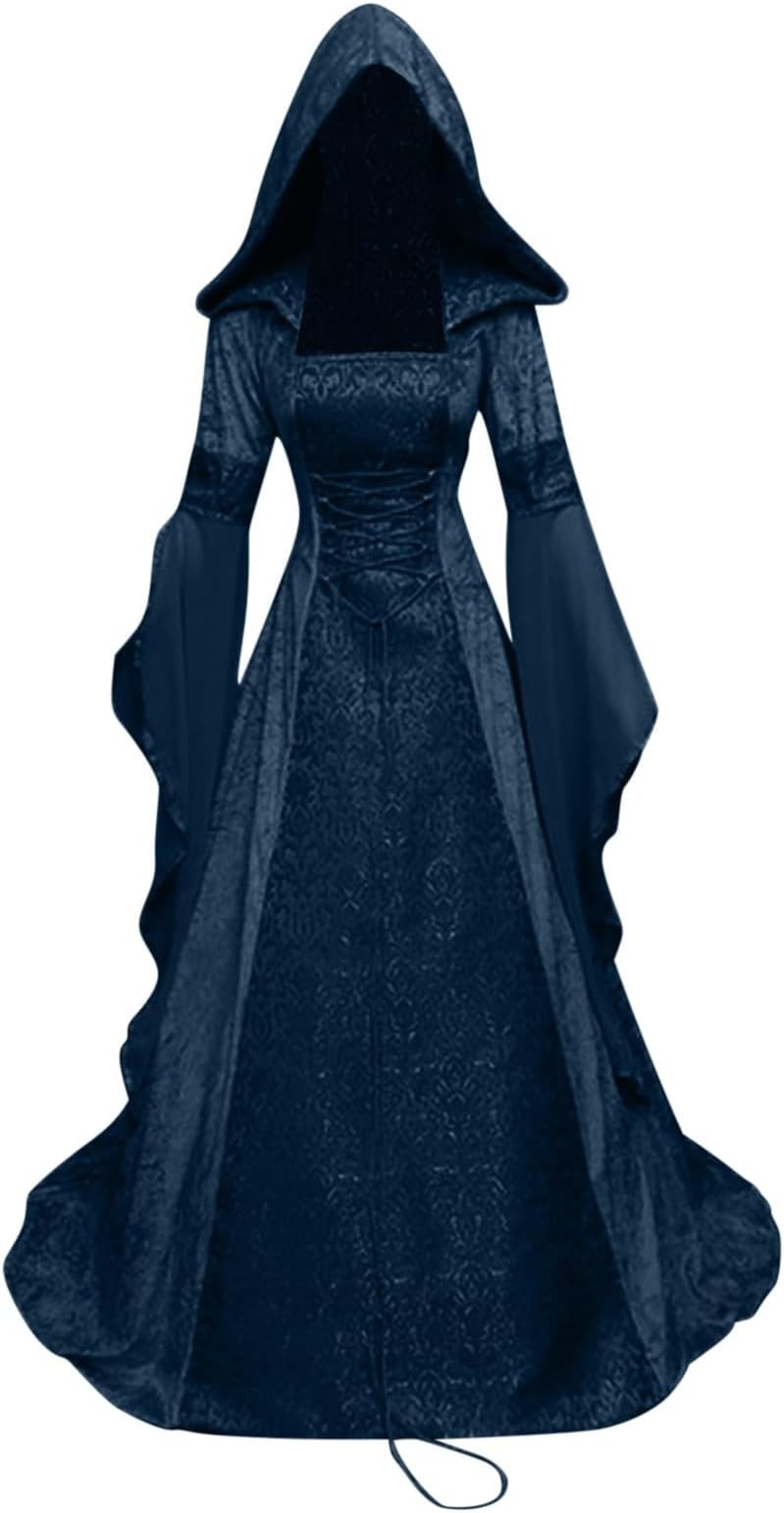 Victorian Dress for Women Flare Sleeve Empire Waist Medieval Dress Vintage 1800S Renaissance Costume With Corset
