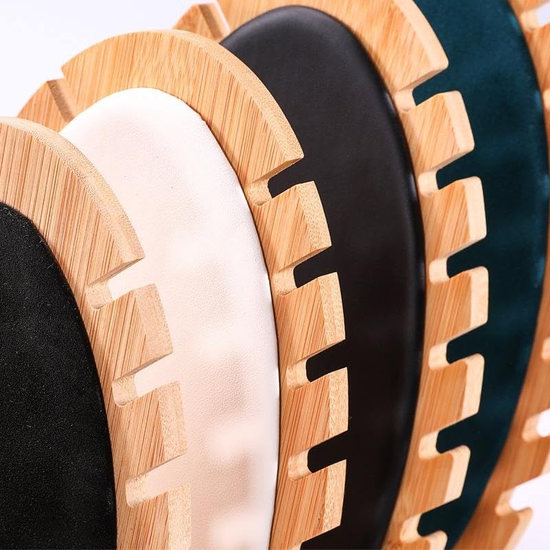 Image of Gray Wooden Necklace Long Chain Bracelet Pendant Hanging Board for Jewelry Showcase Props Display