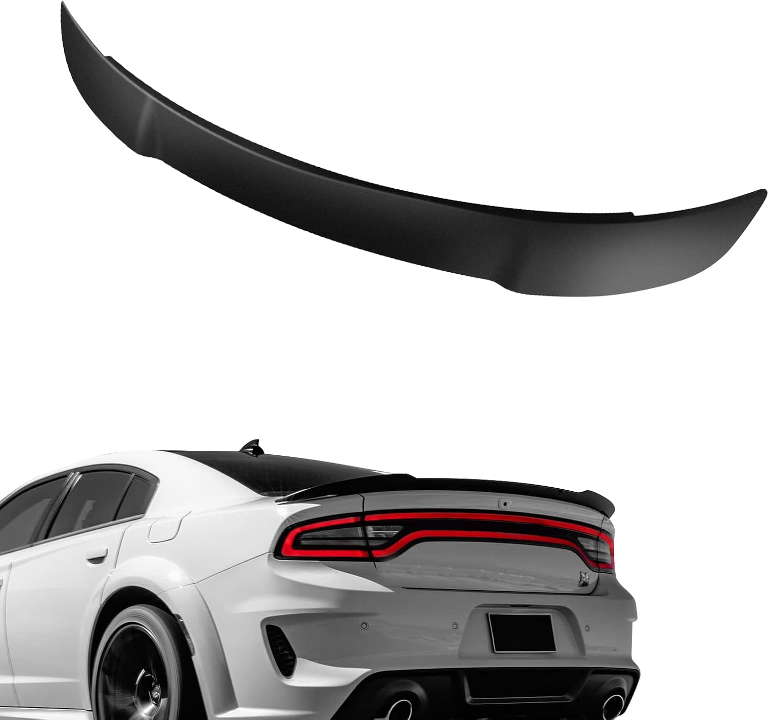 SCITOO Rear Spoiler Wing, Hard ABS Rear Trunk Spoiler Rear Wing Fits for 2011-2020 for Dodge Charger Sedan (Matte Black) fashion